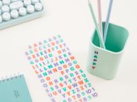 Наклейки гелевые MESHU "Alphabet", 10*22см, 122 наклейки