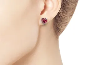 Пусеты из белого золота с рубинами э4799пс11231161