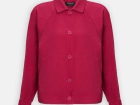 Жакет с добавлением льна и отложным воротником