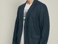 Однобортный пиджак с добавлением льна