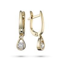 Серьги из желтого золота с бриллиантами э0301сг07120600