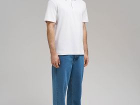 Поло прямого кроя из хлопкового трикотажа интерлок