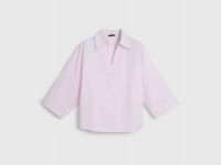 Рубашка в полоску с рукавом 3/4, Розовый