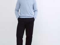 Джемпер с V-вырезом, Голубой