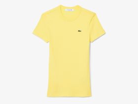 Женская футболка Lacoste приталенного кроя из хлопка в рубчик