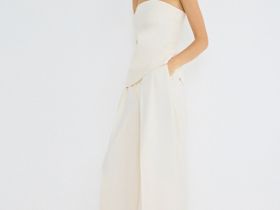 Брюки из поливискозы со складками, Бежевый