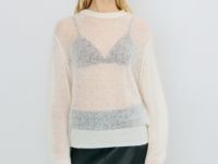 Джемпер оверсайз из пряжи с мохером, Белый