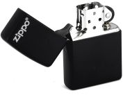 Зажигалка ZIPPO Classic Black Matte, латунь/сталь, черная с логотипом, матовая, 36x12x56 мм