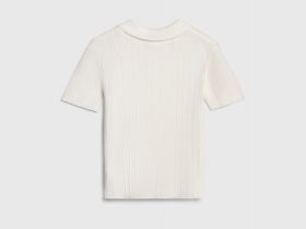 Вязаный джемпер с коротким рукавом для девочек, Белый