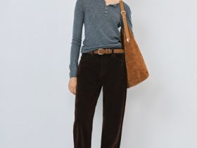 Прямые джинсы с бархатным напылением, Коричневый