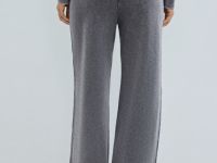 Базовые широкие брюки с эффектом стирки, Серый