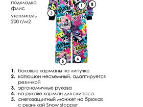 Комбинезон текстильный с полиуретановым покрытием для девочек