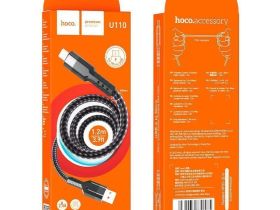 Кабель Hoco U110 Extra Durability 2.4A (USB) на (Lightning) 120см нейлон (черный)