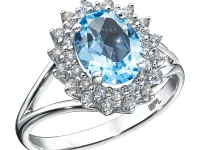 Кольцо из белого золота с топазом э4771кц04210404