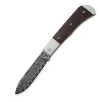Складной нож Kizer Trestle D, сталь Damascus, рукоять алюминий/леопардовое дерево