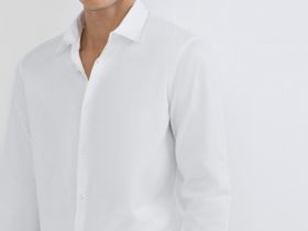 Рубашка из структурной ткани, Белый
