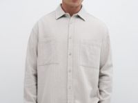 Куртка-рубашка из твила, Бежевый