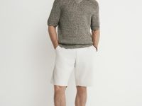 Шорты из ткани оксфорд, Бежевый