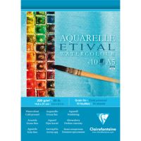 Блокнот для акварели, склейка Clairefontaine "Etival" 14,8х21 см 10 л 200 г холодного прессования