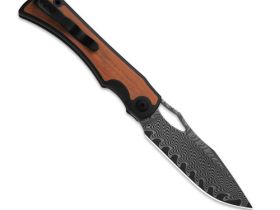 Складной нож Kizer Allure, сталь Damascus, рукоять титан/Panama Rosewood