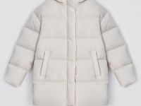 Стеганый пуховик с воротником-стойкой