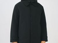 Утеплённая длинная куртка с подкладкой, Черный