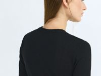 Футболка хенли из хлопка, Черный