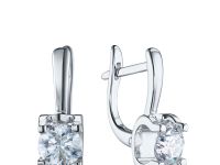 Серьги из белого золота с бриллиантами э4701сг06200855