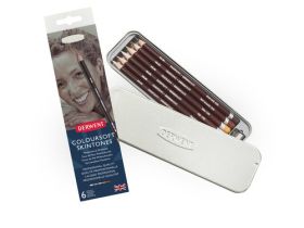 Набор карандашей цветных Derwent "Coloursoft Skintones" 6 шт в мет кор