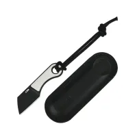 Нож шейный CJRB Chip, сталь AR-RPM9 Black PVD Coating, рукоять G-10 черно-белая