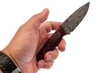 Нож Pocket Wolf Мини Тактик, сталь K340, рукоять G10/хаотичный карбон, красный