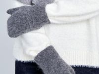 Вязаные варежки с шерстью и ангорой