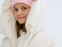 Пуховик для девочек, Бежевый