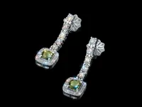 Пусеты из белого золота с и хромдиопсидами э4054пс01260353_white