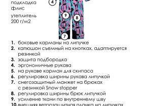 Комбинезон текстильный с полиуретановым покрытием для девочек