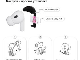 Комплект наклеек VLP Easy Art Знак сердца для Apple AirPods Pro / Pro 2 (2 шт.)