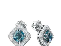 Пусеты из серебра с топазами э0671пс04250361