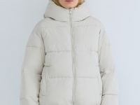 Утеплённая куртка с капюшоном, Бежевый