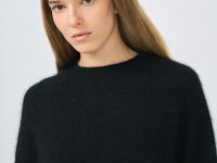 Джемпер оверсайз из пряжи с ангорой, Черный