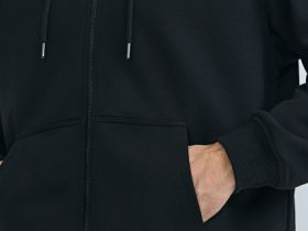 Толстовка на молнии с капюшоном, Черный