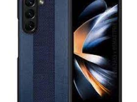 Чехол-накладка Raigor Inverse Aix Series для Samsung Galaxy Z Fold 5 искусственная кожа (синий)