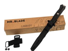 Тактический нож Mr.Blade Leshiy serrated blackwash, сталь AUS-8, рукоять Black Elastron