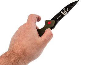 Складной нож Mr.Blade Hellcat Mandalorian blackwash, сталь VG-10, рукоять Olive G10