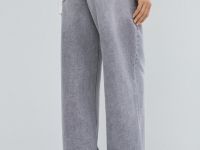 Ультраширокие джинсы с высокой посадкой, Серый