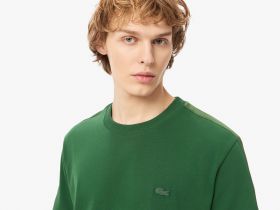 Мужская хлопковая футболка Lacoste стандартного кроя