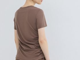 Футболка с драпировкой, Коричневый