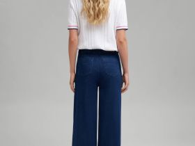 Джинсы широкого кроя с эластичным поясом