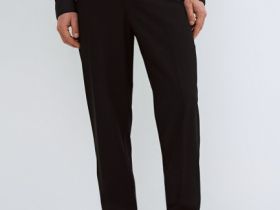 Прямые брюки с эластичным поясом, Черный