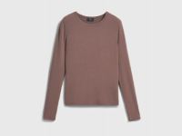 Лонгслив с содержанием модала и шёлка, Коричневый