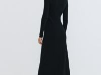 Облегающее вязаное платье, Черный